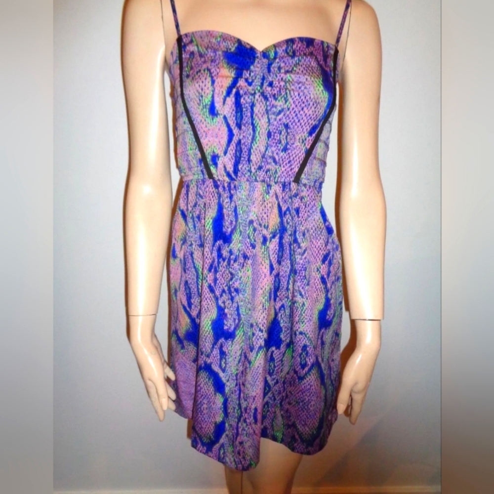 HURLEY purple/lavender multi color slip dress XS